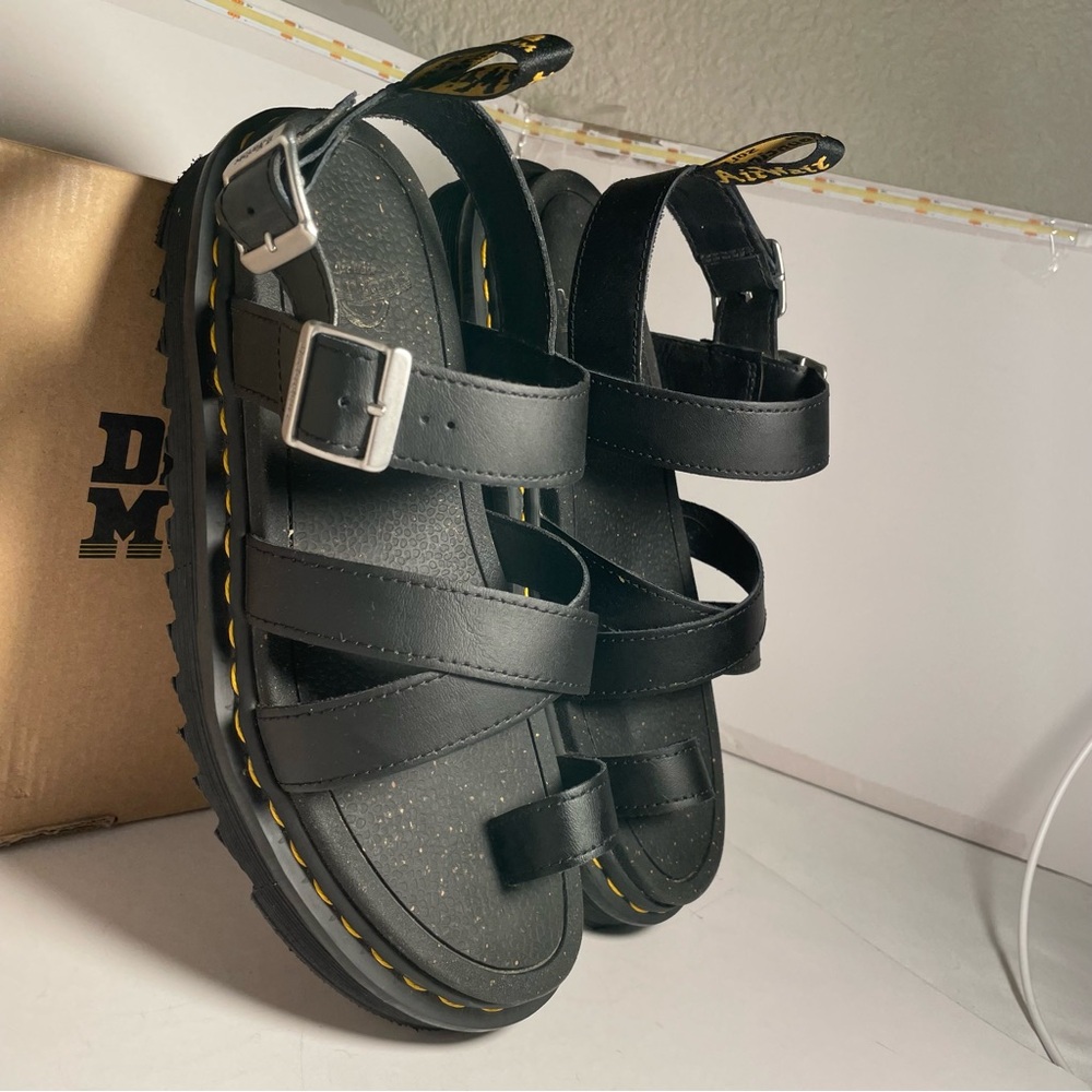 Dr. Martens Black Leather Buckle Sandals Size 9 - Picture 7 of 15